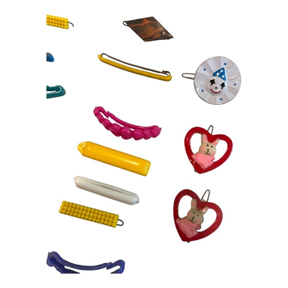 Vintage 70's 80's plastic/metal barrettes hair clips mismatched Lot of 56 - Picture 4 of 7